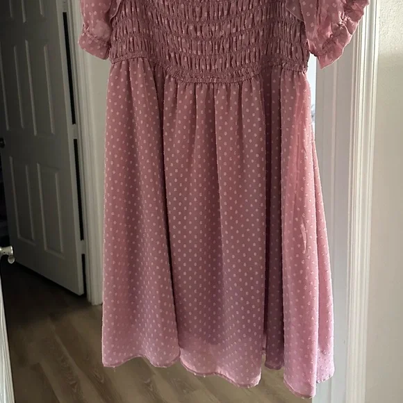 Charming Pink Polka Dot Dress - Picture 4 of 4